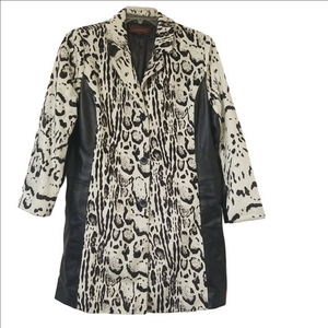 Hal Rubenstein white and black leather jacket. Size large NWOT